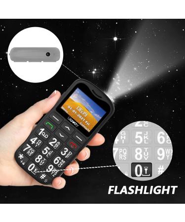 Uleway Big Button Mobile Phone for Elderly | GSM Unlocked with SOS Button, Dual SIM, Torch, FM Radio | Easy-to-Use Basic Cell Phone for Seniors (Black) - Buy Online on GoSupps.com