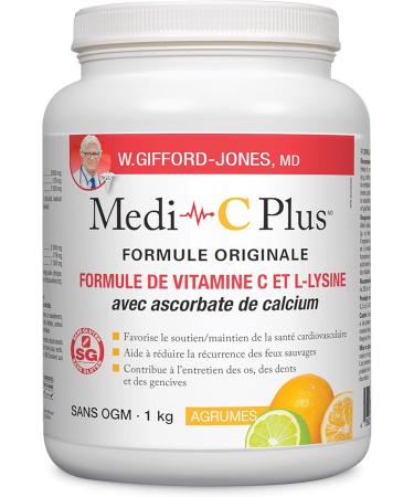 Preferred Nutrition Medi C Plus Citrus with Calcium Powder Vitamin C & L- Lysine Formula (1kg C) - Buy Online on GoSupps.com