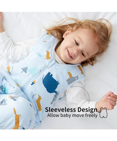 Duomiaomiao 2.5 TOG Baby Sleeping Bag with Legs | Unisex 100% Cotton Wearable Blanket | Winter Sleep Sack for Toddlers 3-4 Years | 95cm Length | Elephant Jungle Design - Buy Online on GoSupps.com