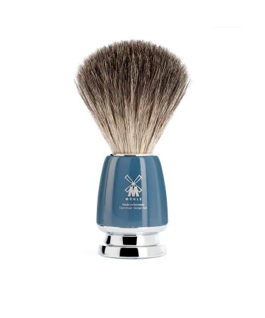 M hle Rytmo Razor brush - rasur brush made of pure roof hair - grip made of noble resin in petrol and chrome -plated metal accents Edelharz Petrol