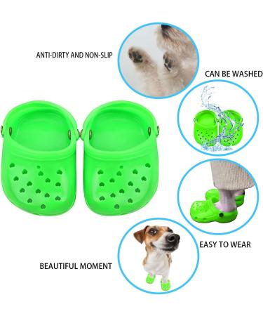 YAWMLYE 2 Pairs Puppy Dog Clogs Sandals with Anti-Slip Sole - Green | Pet Festival Gifts - Buy Online on GoSupps.com