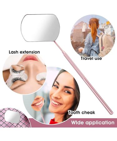 Buy Sibba Square Eyelash Mirror Portable Stainless Steel Eyelash Extension Tool | Multifunctional Oral Exam Accessory in Rose Gold - Buy Online on GoSupps.com