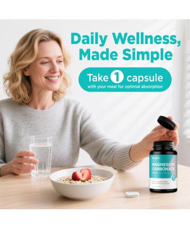 duwhot Magnesium Carbonate 500mg High Absorption Supplement for Digestive Health Muscle & Nerve Function 3 Month Supply Vegan Non-GMO Gluten-Free 90 Capsules - Buy Online on GoSupps.com