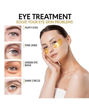 KINPUR Organic 24k Gold Under Eye Patches - Collagen Masks for Dark Circles, Puffy Eyes, Wrinkles - Hydrating Gel Pads for Eye Bags - 50pcs, All Skin Types - 25 Pairs - Buy Online on GoSupps.com