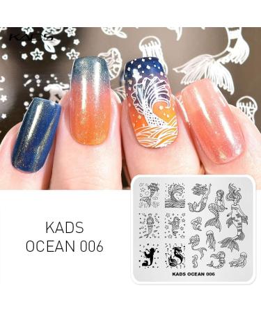 Kads 4PC Animal & Floral Nail Art Stamp Plates Set - Mermaid Guitar & Panda Patterns for Fashionable Manicure Design - Buy Online on GoSupps.com
