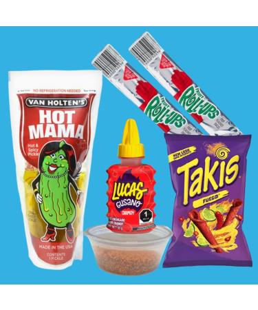 Chamoy Pickle Kit Fuego Taki's - Pickle Lucas Chamoy Fruit Roll Up Tajin Takis (Sour Sis) - Buy Online on GoSupps.com