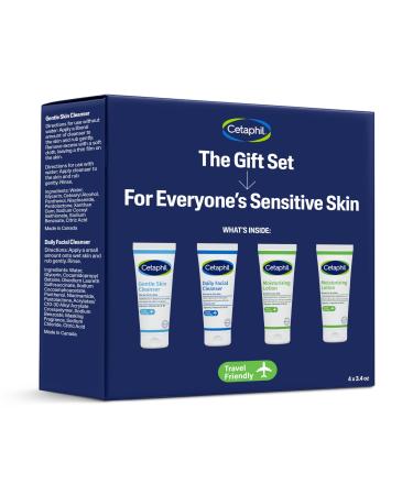 CETAPHIL Skincare Gift Set & Travel Companion for Sensitive Skin | Gentle Skin Cleanser Daily Facial Cleanser 2 x Moisturizing Lotion | TSA Approved | Dermatologist Recommended Brand
