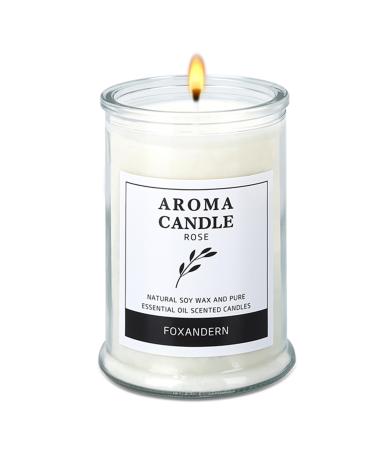 Rose Candle 12 Oz 80 Hours Long Lasting Candles for Home Scented New Home Aromatherapy Candle Highly Scented Candles for Women White