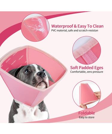 Adjustable Pink Halskrause Dog Leak Protection Collar | Recyclable Protective Tape for Post-Op Recovery (Medium) - Buy Online on GoSupps.com