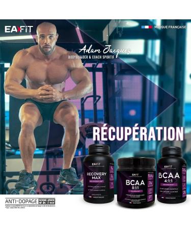 EAFIT - Recovery Max - Mixing powder in a shaker for sports - BCAA - L-Glutamine - vitamins (vitamin c b) for muscle recovery - Suitable for bodybuilding - Fruity flavor -280g - Buy Online on GoSupps.com