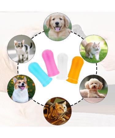 4-Piece Dog Toothbrush Set | 360 Pet Teeth Cleaning | Silicone Finger Toothbrushes for Dogs & Cats Dental Care - Buy Online on GoSupps.com