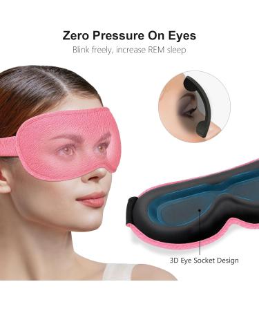 Gritin 100% Light Blocking Sleep Mask for Men & Women | Ergonomic 3D Design Ultra Soft & Comfortable Eyelash-Friendly Pink - Buy Online on GoSupps.com