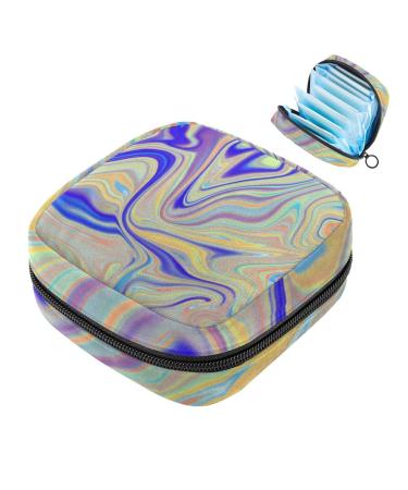 Storage bags for women's bandages abstract colorful psychedelic vertebrae Trippy menstrual cup portable women's bandages storage bags female menstruation first period pocket color 9