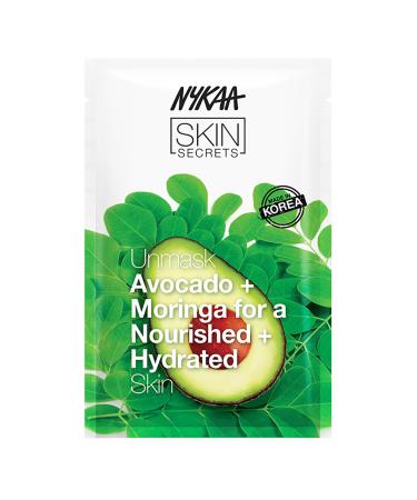 Nykaa Naturals Skin Secrets Bubble Sheet Mask Avocado and Moringa 0.67 oz - Face Mask for Dry Skin - Brightening Sheet Face Mask - Skincare Mask