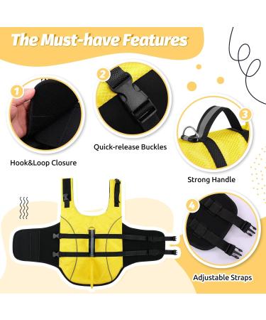 Buy Cit toile Small Dog Life Jacket - Reflective Shark Swimming Vest with Handle Great Buoyancy for Dogs Yellow M - Buy Online on GoSupps.com