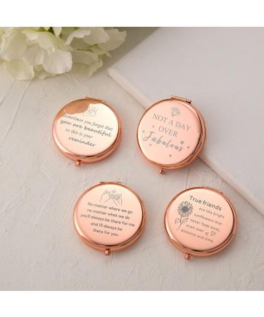 Personalized Rose Gold Compact Mirror - Inspirational Birthday Gifts for Women | Ideal Christmas Gift for Female Friends - Buy Online on GoSupps.com
