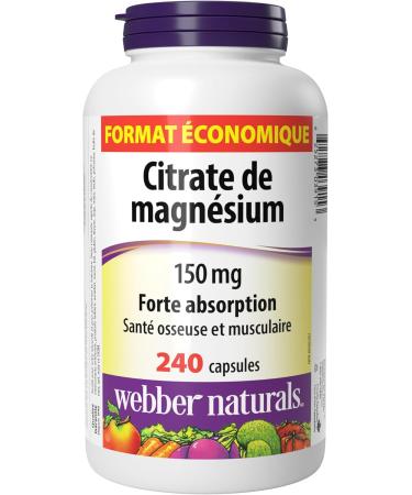 Webber Naturals Magnesium Citrate 150 mg 240 Capsules & Vitamin D3 1000 IU 500 Tablets For Healthy Bones Teeth and the Maintenance of Good Health Unflavored + Vitamin D3 1000 IU 240 count (Pack of 1) - Buy Online on GoSupps.com