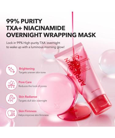 APRILSKIN TXA Niacinamide 99 Overnight Wrapping Mask | 99% High-Purity TXA+Niacinamide for Uneven Skin Tone | Overnight Skin Booster for Toning Care Firming & Pore Care | 80ml 2.70 fl.oz. - Buy Online on GoSupps.com