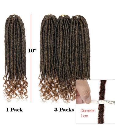 Buy Ombre Lichen Faux Locs with Curly Ends - 16 Inch Synthetic Crochet Dreadlocks (3 Packs) - Natural Black Hair Extensions for Stunning Styles - Buy Online on GoSupps.com