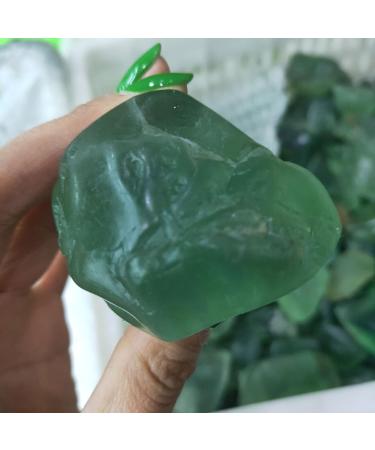 Crystal Rough Natural Green Fluorite Quartz Crystal Stone Rock Rough Polished Gravel Specimen Natural Crystals Decoration - (Size: 80-120g) - Buy Online on GoSupps.com