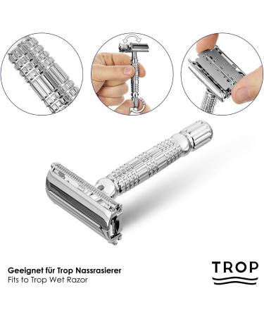 Buy TROP Stainless Steel Razor Blades Set of 10 | High-Quality Durable Ideal for Men & Women | Silver-Matt Finish - Buy Online on GoSupps.com