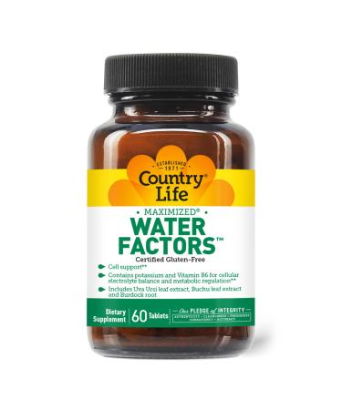 Country Life Maximized Water Factors Cell Support 60 Tablets Certified Gluten Free Certified Vegan 60 Count (Pack of 1) - Buy Online on GoSupps.com
