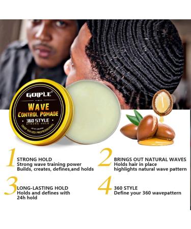 360 Wave Shampoo & Pomade Set | Strong Hold Wave Cream Curved Brush & Silky Durags for Men - International Shipping Available - Buy Online on GoSupps.com