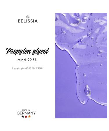 Belissia Propylene Glycol 1L - 99.9% Pure Pharmaceutical Grade | Vegan 0% Additives - Made in Germany - E1520 PG Liquid - Buy Online on GoSupps.com