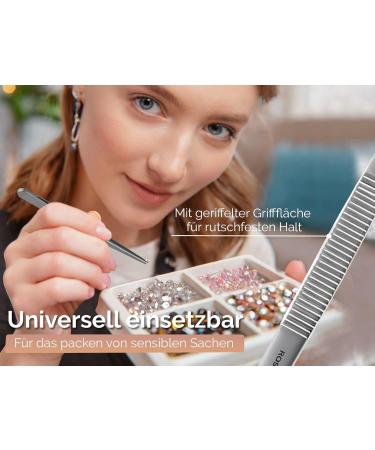 High-Quality 12.5 cm Stainless Steel Straight Tweezers with Internal Teeth - Perfect for Precision Tasks - Buy Online on GoSupps.com