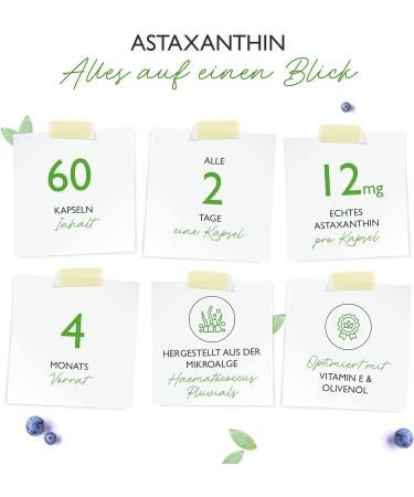 Buy Astaxanthin 12mg - Premium 60 Softgel Capsules Pure Haematococcus Pluvialis Enhanced with Vitamin E & Olive Oil 4-Month Supply - Lab Tested Quality - Buy Online on GoSupps.com