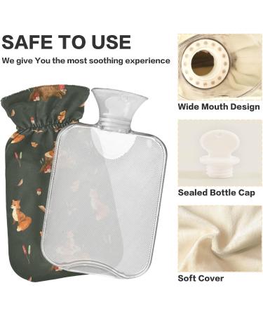 Naanle Autumn Fox Hot Water Bottle | 1L Transparent Warm Water Bottle for Pain Relief & Cold Therapy | Perfect Bed Hand & Feet Warmer - Buy Online on GoSupps.com