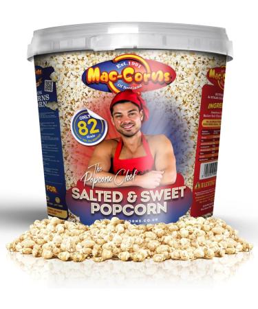 The Popcorn Chef's Movie Mega Bucket 500g Salted & Sweet Mixed Popcorn Includes 12 Tubs and Scoop Mac-Corns Traditionally Popped Popcorn - Buy Online on GoSupps.com