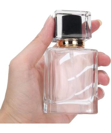 Yctze 50ml Clear Glass Empty Refillable Perfume Spray Bottle Transparent Atomizer Container Ideal for Travel (Black) - Buy Online on GoSupps.com