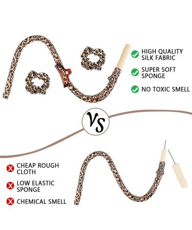 Women's Heatless Curling Headband for Long Hair - No Heat Rollers for Effortless Curls - Leopard Print Hair Curler Set - Buy Online on GoSupps.com