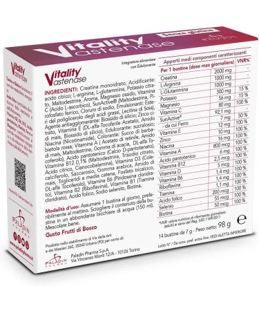  Paladin Pharma Vitality Asthenase Complete Food Supplement with Creatine Arginine Glutamine Mineral Salts and Vitamins. More Load Energy and Vitality. 02145 Pack of 14 Sachets - Buy Online on GoSupps.com