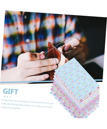 Lurrose 9 sheets Faux Pu Fabric Handmade Egg Making Themed Diy Jewelry Leather Artificial Printing - Buy Online on GoSupps.com