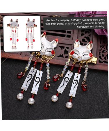WATIIFUFU 1 Pair Fox Tassel Clip Chinese Tassel Hair Clips Tassel Animal Hair Clip Dangle Tassel Hair Clip Tassel Barrette Chinese Tassel Hairpin Tassel Hairpin Tassel Drop Barrette - Buy Online on GoSupps.com