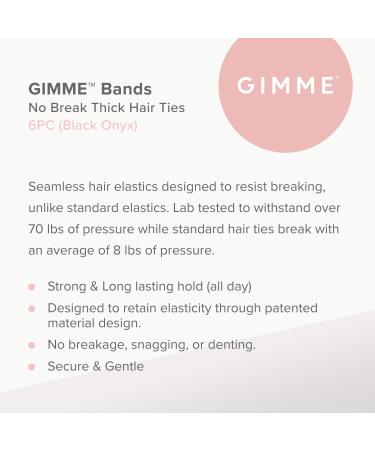 GIMME Bands Thick Fit Hair Ties | No Break Microfiber Elastics for Thick Hair | Gentle Hold, No Snagging or Breakage | Black Onyx - Buy Online on GoSupps.com