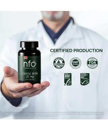 NFO Gentle Iron 100 Tablets Norwegian High-Absorption Iron Complex with Patented Ferrochel Chelated Iron Gentle on The Stomach Vegan-Friendly Non-Constipating - Buy Online on GoSupps.com