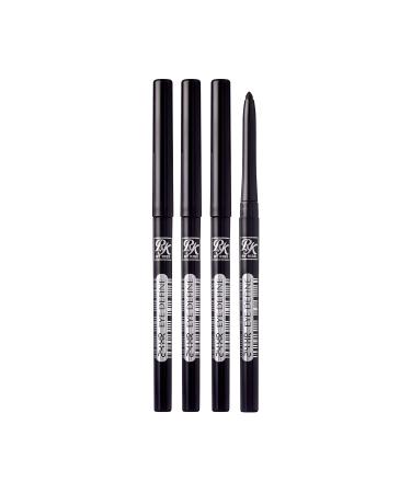 Ruby Kisses Waterproof 24HR Eye Define Eyeliner (4 Count  Glitter Black) 4 Count (Pack of 1) Glitter Black