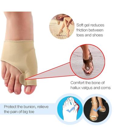 Smilamo Premium Bunion Corrector Sock | Comfortable Orthopedic Big Toe Straightener Brace for Women - 2 PCs Black & Skin - Buy Online on GoSupps.com