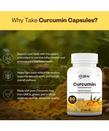 ORIBITE Curcumin with Black Pepper High Absorption Turmeric Root Extract Supplement for Joint Heart & Immune Support Natural Antioxidant & Inflammation Response Support 60 Capsules Non-GMO - Buy Online on GoSupps.com
