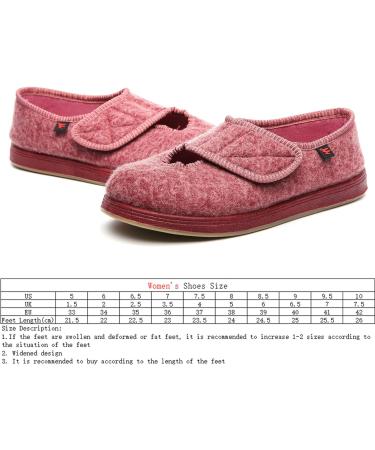 ZHENSI Women's Adjustable Diabetic Slippers - Wide Swollen Feet Shoes with Memory Foam for Elderly - Non-Slip Flat (9.5, Pink) - Buy Online on GoSupps.com