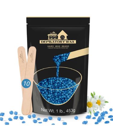 Lifestance Lifestance 450g Chamomile Wax Beads Formulated for Beginners Wax Beads with 10 Wooden Spatulas for Hair Removal