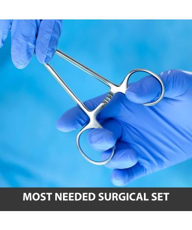 Durable 4-Piece Straight Hemostat Set - High Quality Stainless Steel - Autoclavable - Precision Tips - Serrated Jaws - Three Locking Positions - 3.5 5 6.25 8 - 4 Pcs - Buy Online on GoSupps.com