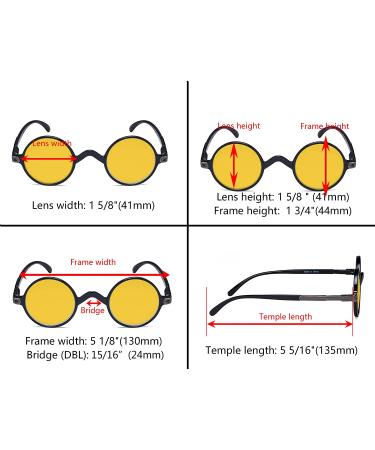Eyekepper 5-Pack Blue Light Filter Round Computer Reading Glasses +2.00 Amber Tinted Vintage Style - Blue Light Blocking - 6 Pairs - Buy Online on GoSupps.com