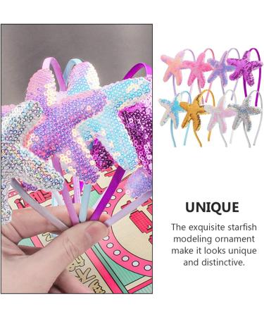 Minkissy Seestern Headband Set - 8pcs Sequin Mussel Marine Animal Hair Bands for Mermaid Cosplay & Girls' Birthday Gifts - Buy Online on GoSupps.com