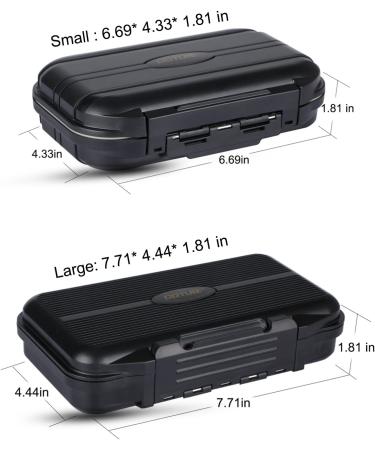 Goture Waterproof Fishing Lure Boxes Bait Small Case Mini Box Storage Containers - Large/Black - Buy Online on GoSupps.com