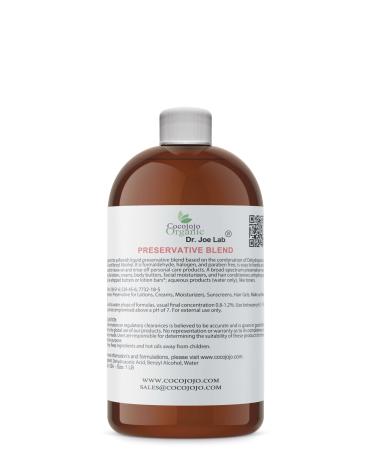 Dr Joe Lab Cosmetic Preservative Blend Dehydroacetic Acid & Benzyl Alcohol - DIY Skin Care Lotion Making Cream Makeup Remover Oil-In-Water Butter Moisturizer Wash Conditioner Formulas (16 oz) 16 Fl Oz (Pack of 1)