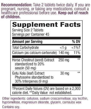 Nature's Way Varicare Premium Blend - Vegan Leg Vein Circulation Support (90 Tablets) - Buy Online on GoSupps.com